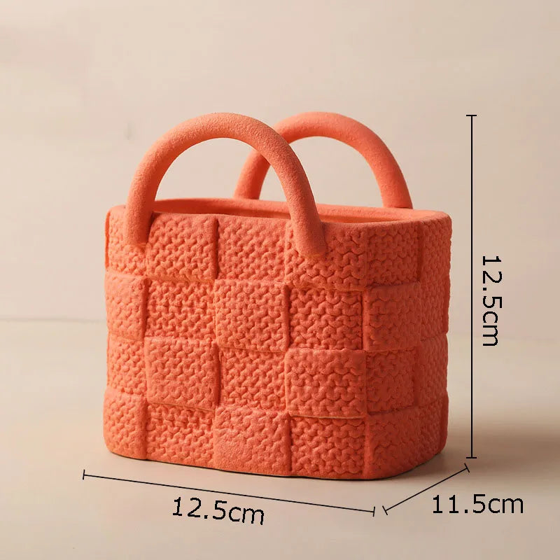 Afralia™ Handwoven Ceramic Vase: Decorative Flower Pot for Home Décor and Floral Arrangement