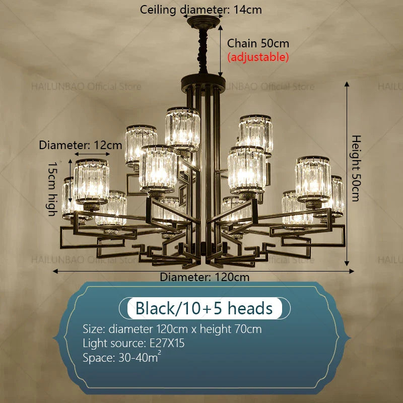 Afralia™ Crystal Chandelier: Modern Luxury Main Light for Livingroom, Hall, and Restaurant