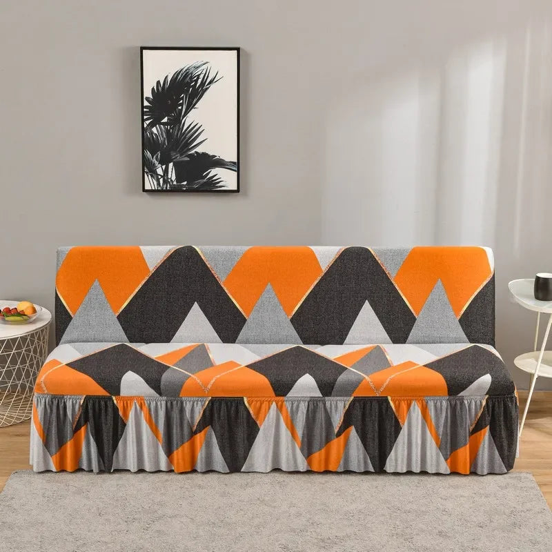 Afralia™ Elastic Armless Futon Sofa Cover Slipcovers