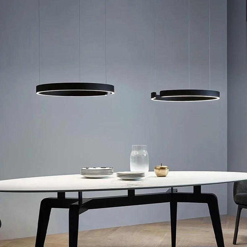 Afralia™ LED Ring Chandelier: Modern Dining Room Table Lighting & Home Decoration