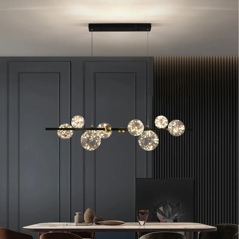 Afralia™ Nordic Glass Globe Pendant Lights Chandelier with 3 Changeable LED Lights