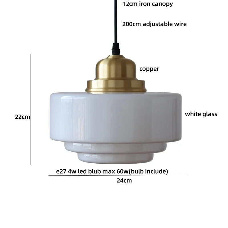Afralia™ White Glass LED Pendant Lamp - Modern Nordic Hanging Light