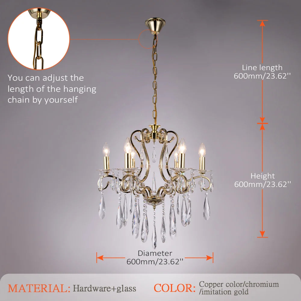 Afralia™ Crystal LED Chandelier for Kitchen Dining Living Bedroom Room