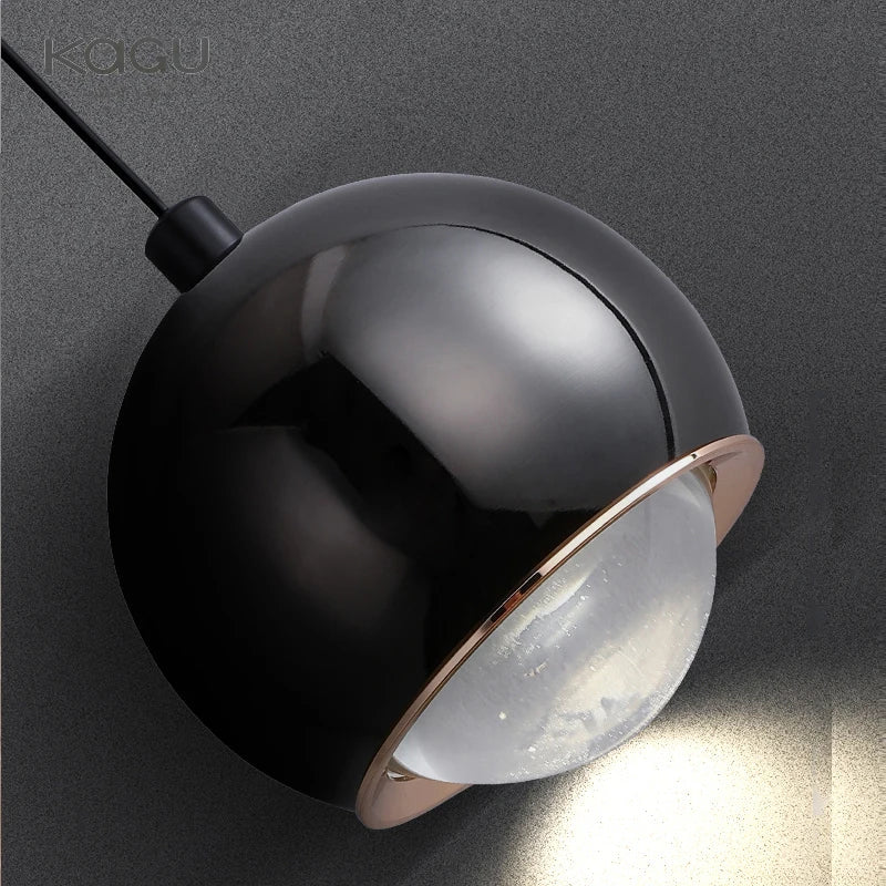 Afralia™ Gold Metal Luster Pendant for Bedside & Kitchen Island - Minimalist LED Hanging Light