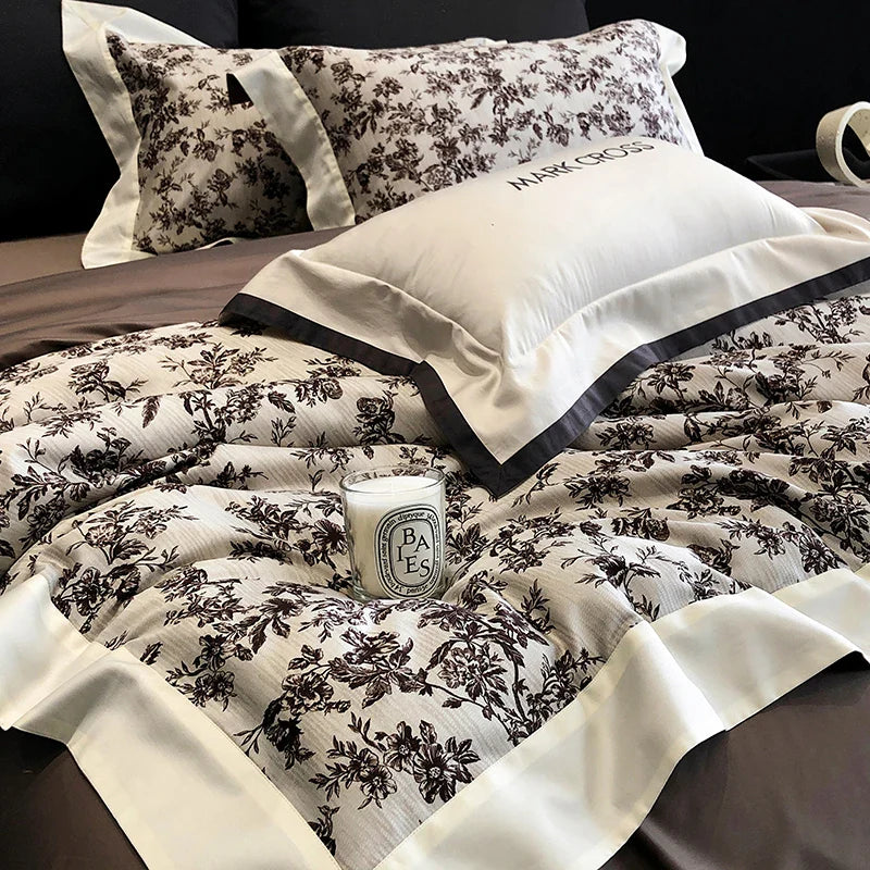Afralia™ Egyptian Cotton Bedding Sets for Queen King Ru Size Bed Linens