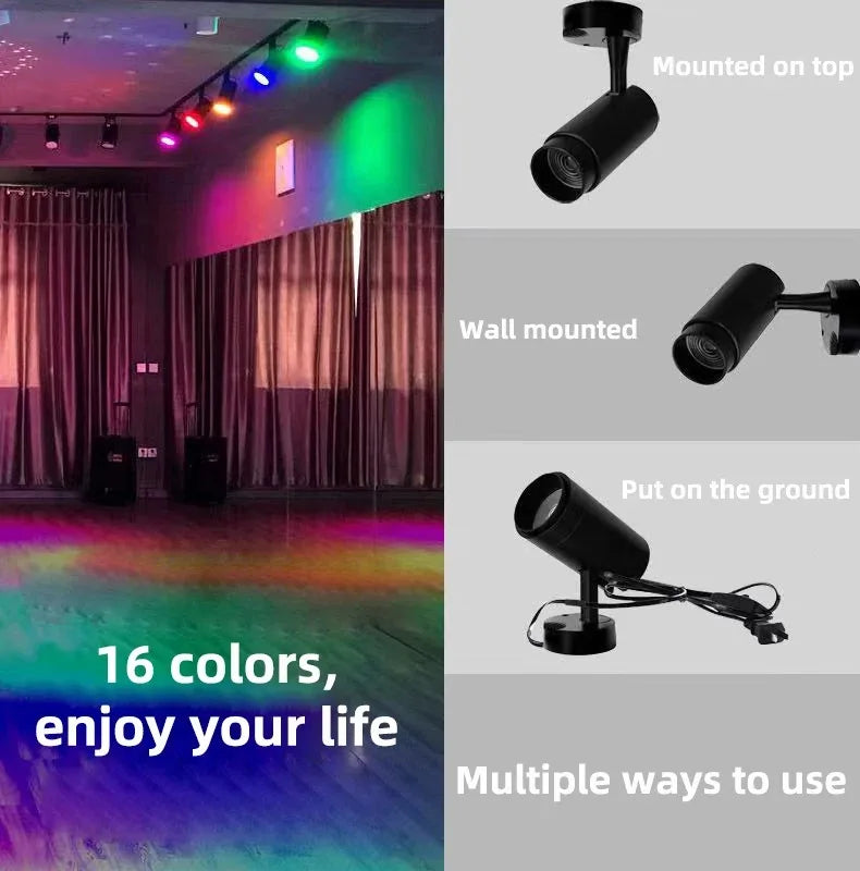 Afralia™ LED RGB Spotlight with Remote Control for KTV Bar Disco Lighting