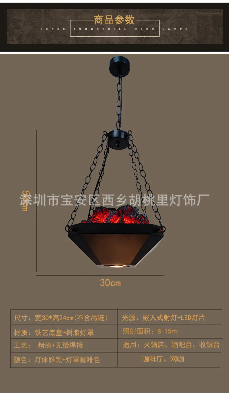 Afralia™ Industrial Pendant Light: Retro American Style Chandelier for Dining Room and Restaurant