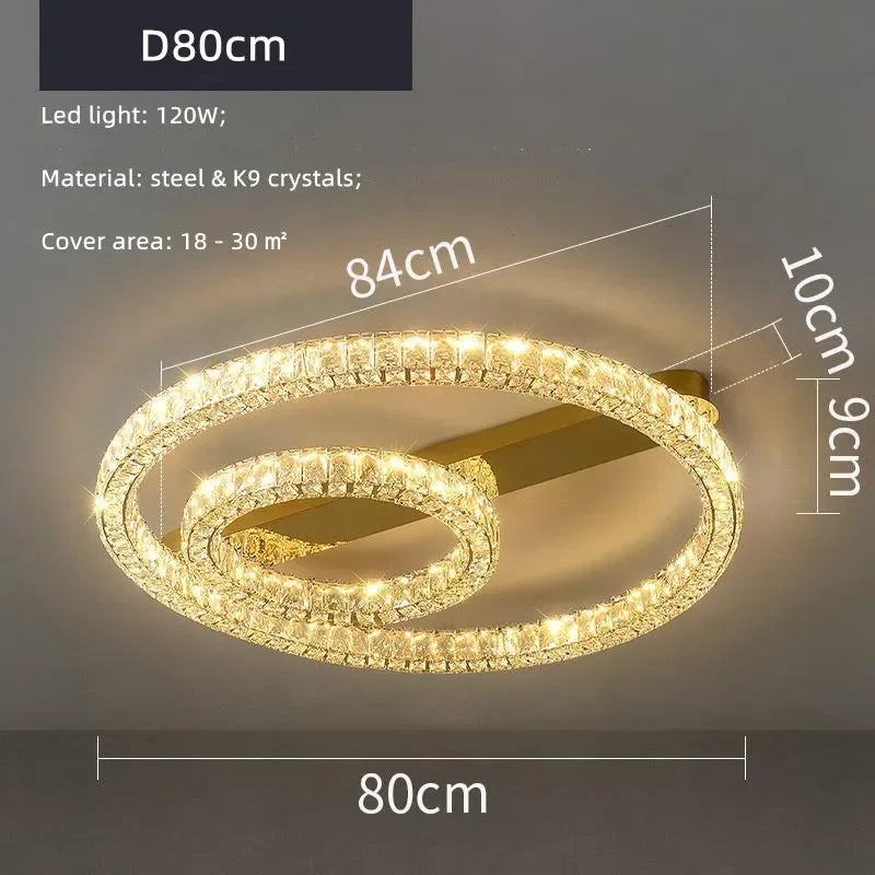 Afralia™ Crystal Ceiling Chandelier LED Light Fixture for Home Decor