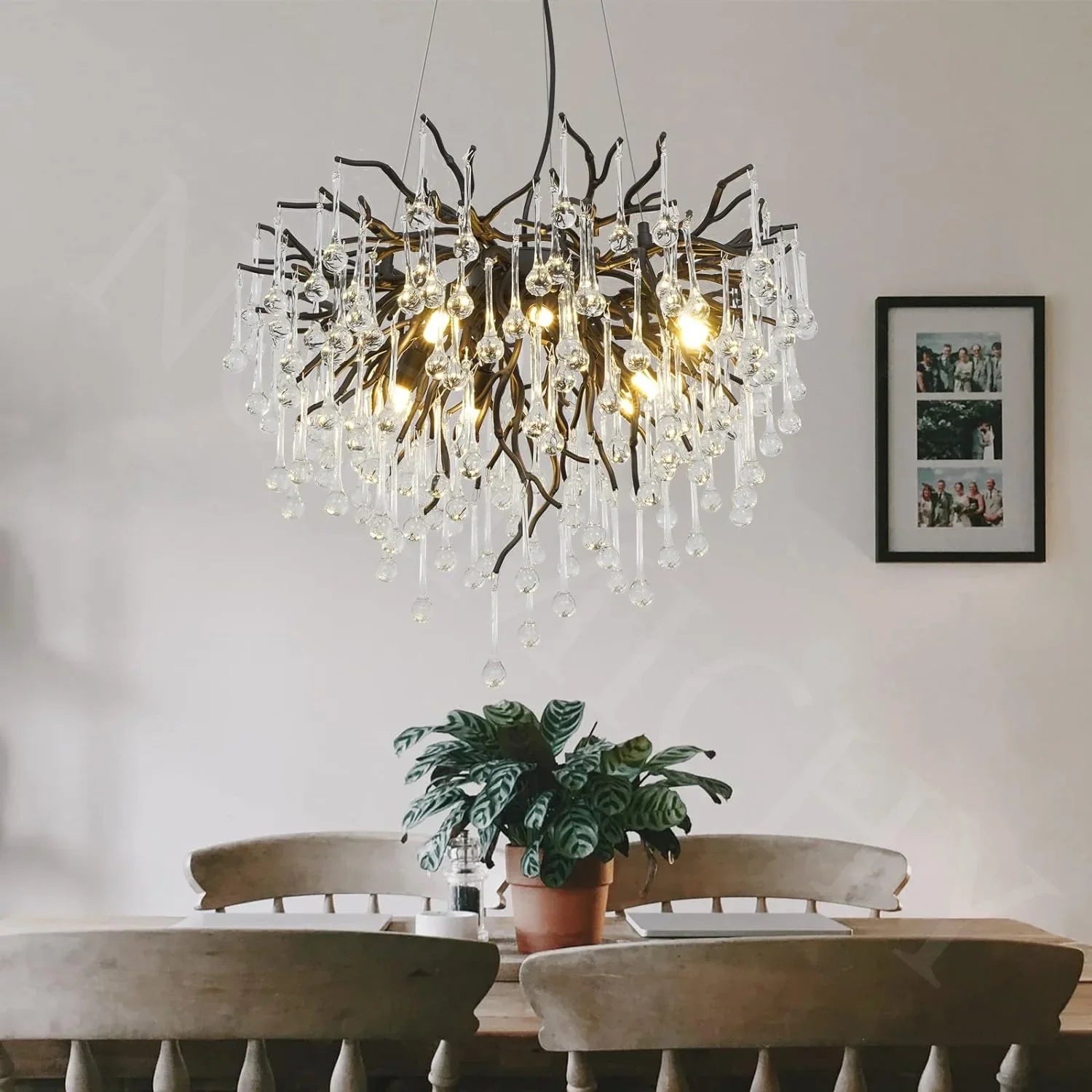 Afralia™ Large Oval Crystal Chandelier Pendant Light in Black/Gold/Chrome for Living Room and Dining Area