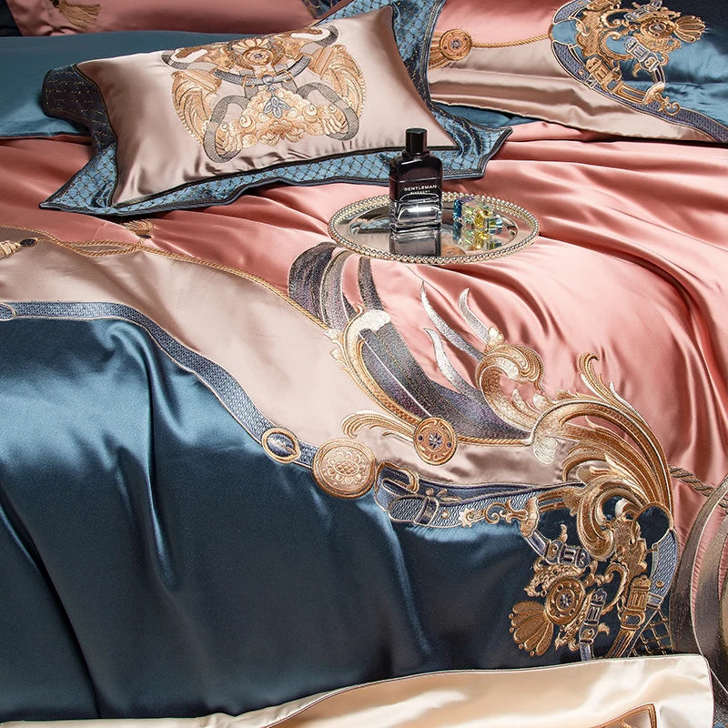 Afralia™ 1500TC Egyptian Cotton Jacquard Bedding Set for Queen King Bed