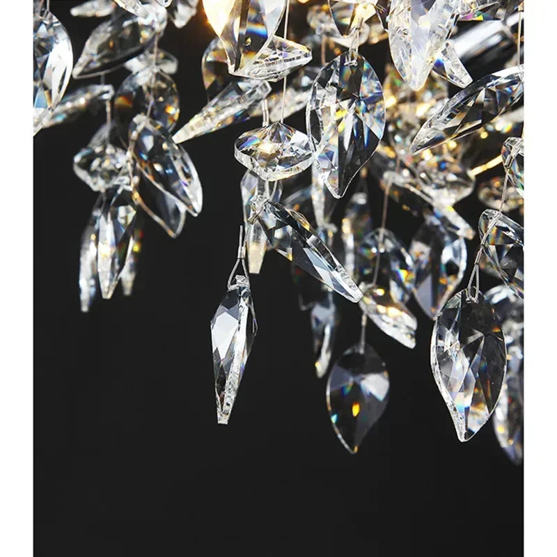 Afralia™ Luxury Crystal Chrome Chandelier Silver Gold LED Tree Branch Chandelier for Living Dining Room