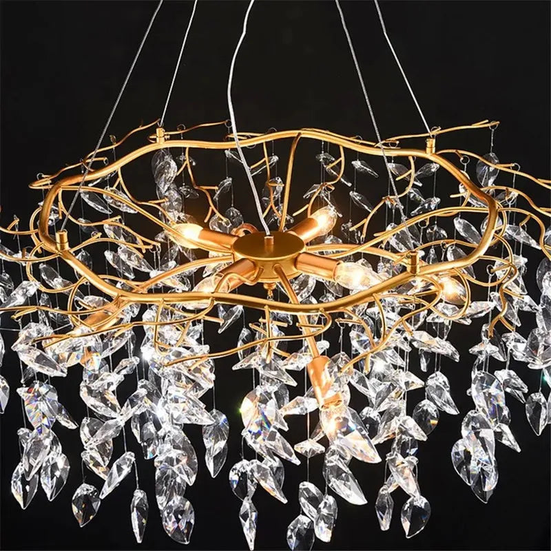 Luxury Crystal LED Chandelier by Afralia™ for Home Decor and Hotel Lighting