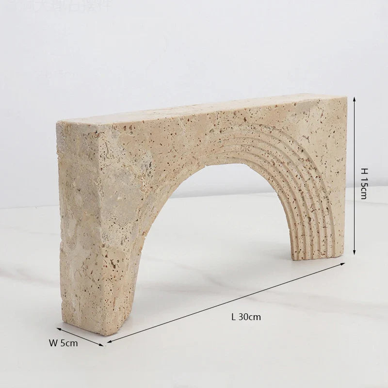 Afralia™ Luxury Marble Sculptures for Home Decor - Minimalist Travertine Ornaments for Stylish Living Spaces