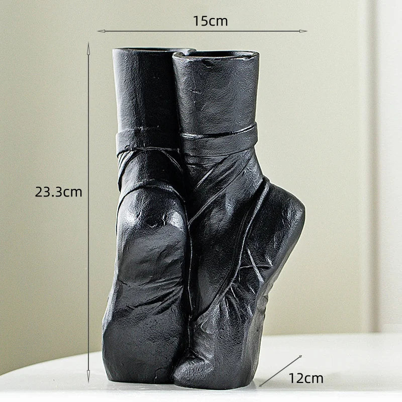 Afralia™ Ballet Shoes Vase: Realistic Dancer Portrait Sculpture for Home Decoration