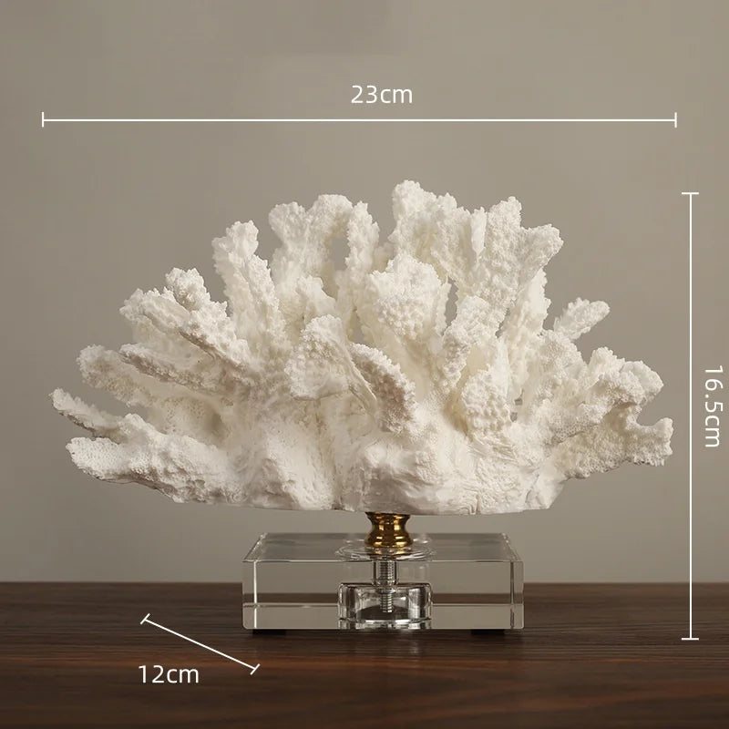 Afralia™ Resin Coral Flower Decor Figurines Home Decoration Handicrafts