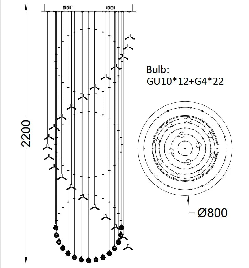 Afralia™ Elegant Crystal Chandeliers for High Ceiling Living Room Foyer Staircase Lighting