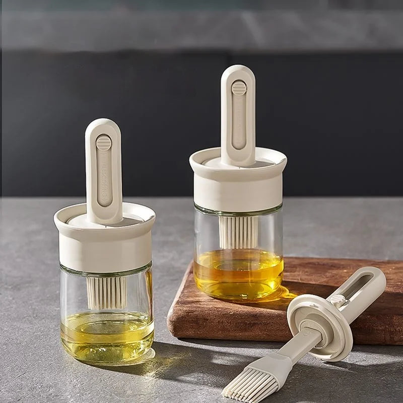 Afralia™ Glass Oil Bottle: Portable Kitchen Oil Brush for Cooking, Baking, Barbecue