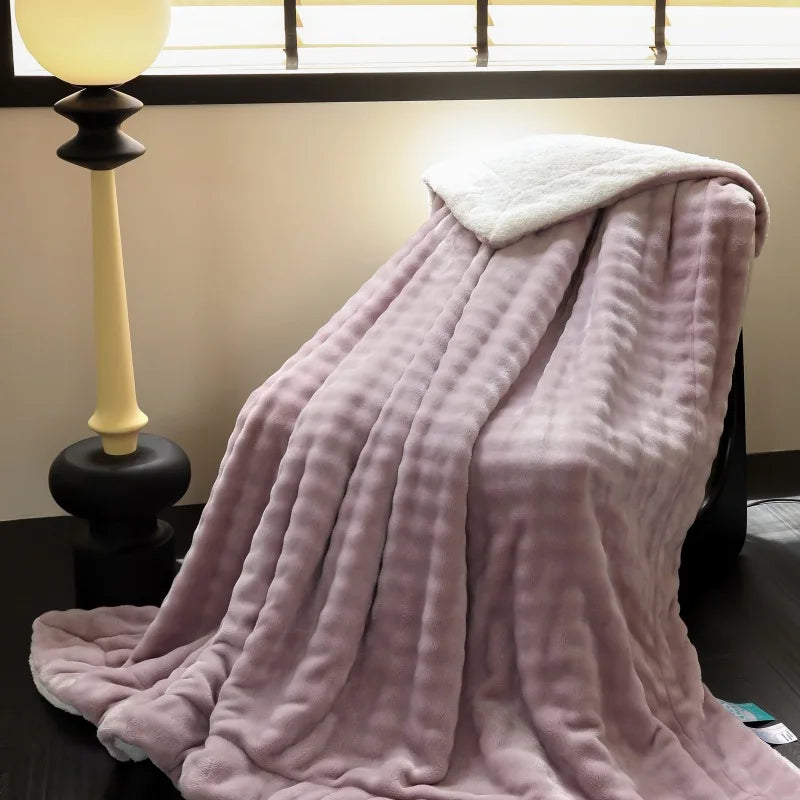 Afralia™ Flannel & Lamb Wool Blanket: Versatile, Thick for Autumn & Winter.