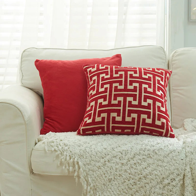 Afralia™ Geometric Chenille Throw Pillowcase: Hidden Zipper Cushion Cover for Home Decor