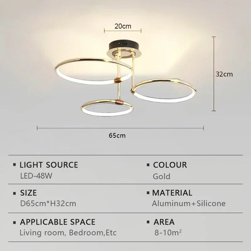 Afralia™ Modern Gold-plated LED Pendant Light for Luxury Indoor Lighting.