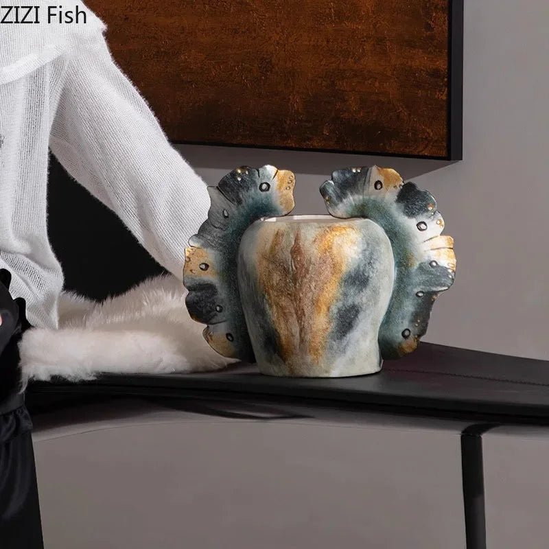 Afralia™ Butterfly Wings Vase: Artificial Flowers Desk Decor for Aesthetic Room Flowers