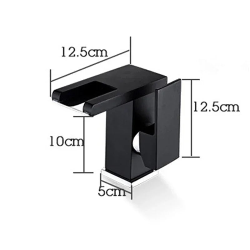 Afralia™ LED Waterfall Basin Faucet - Single Handle Mixer Tap in White, Black, or Chrome