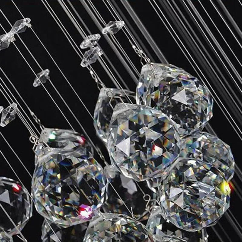 Afralia™ Crystal Ball Chandelier - Large Lustre De Cristal Design - D80xH300cm