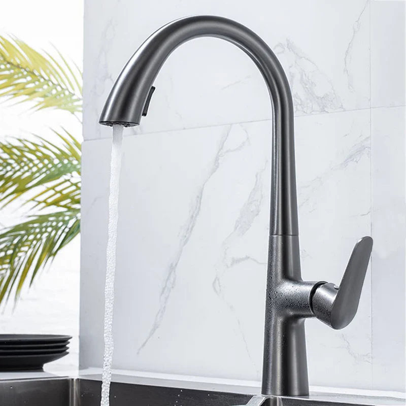 Afralia™ Pull Out Kitchen Faucet Single Handle Two Function Mixer Tap