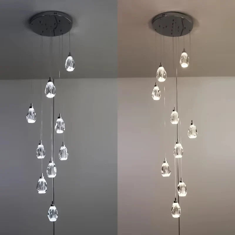 Afralia™ Crystal Chandelier Pendant Light for Modern Staircase & High Ceilings