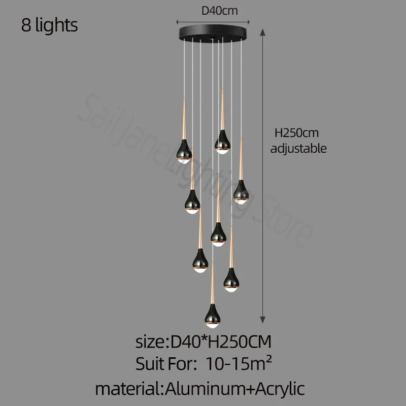 Afralia™ Luxe Loft Chandelier: Nordic Modern Style for Living Room, Hotel, or Apartment