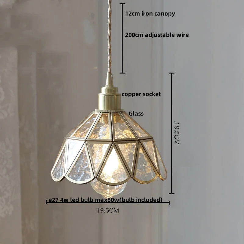 Afralia™ Walnut Wood LED Pendant Light Fixture with Colorful Glass Hang Lamp