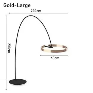 Afralia™ Nordic Circle LED Fishing Floor Lamp for Modern Home Decor