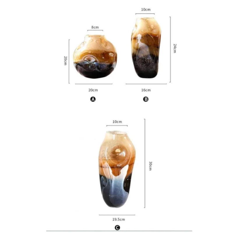 Afralia™ Gradient Glass Vase with Irregular Floral Arrangement