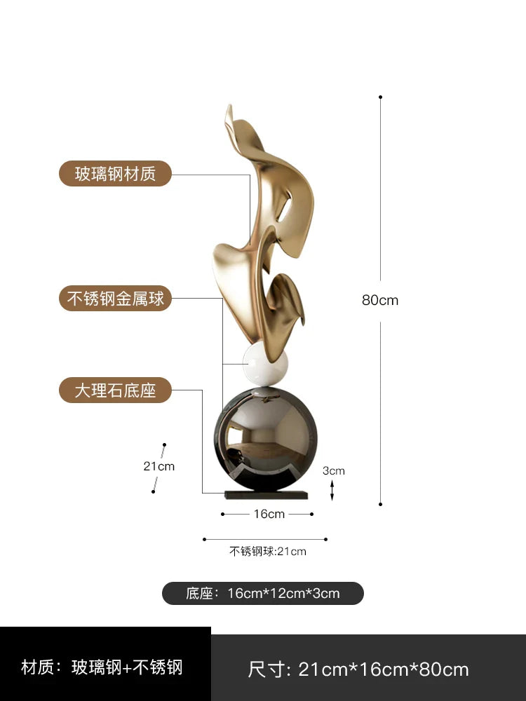 Afralia™ Geometric Electroplating Art Sculpture for Modern Luxury Home Decor