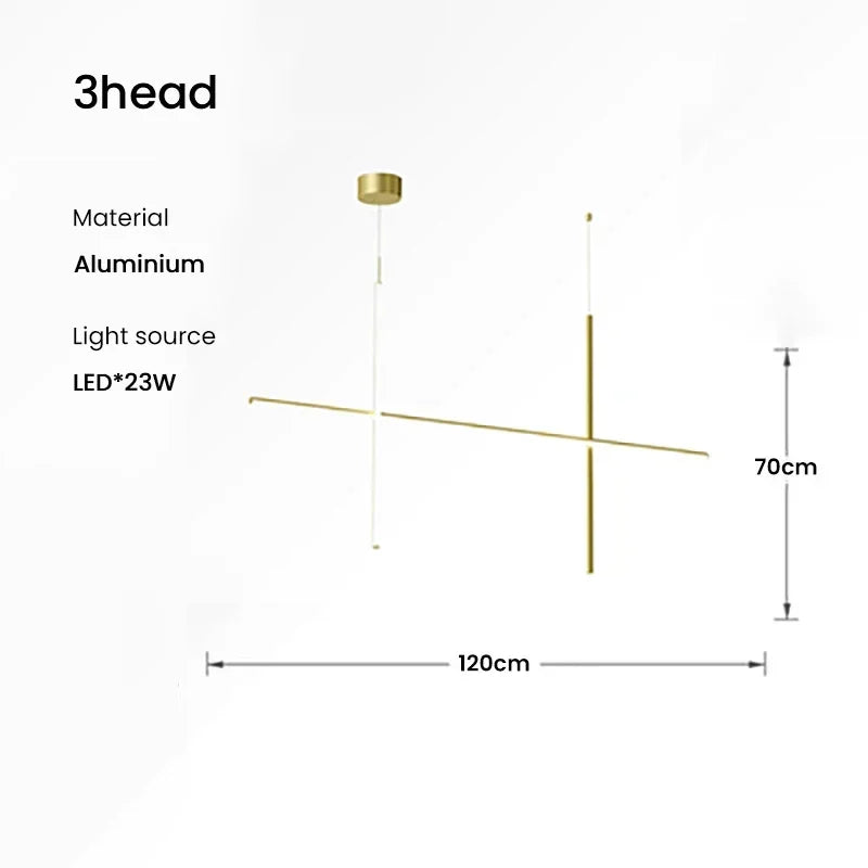 Afralia™ LED Linear Ceiling Chandelier Italian Designer Luxury Dining Room Chandelier