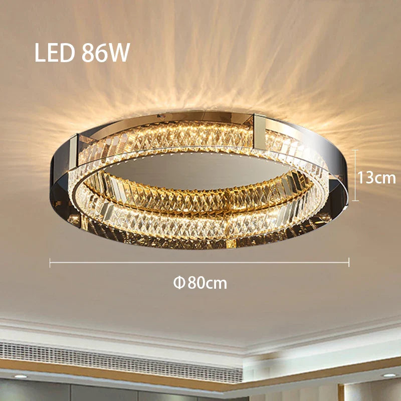Afralia™ Crystal LED Ceiling Chandelier Modern Dimmable Luxury Light Fixture