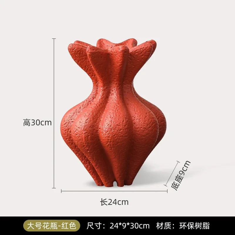 Afralia™ White Vase Resin Handicraft Abstract Ornament for Room Decoration