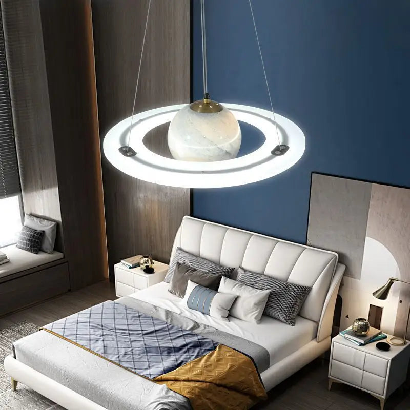 Afralia™ Astronaut Ball LED Light: Modern Boys Room Decor, Acrylic Planet Earth Pendant