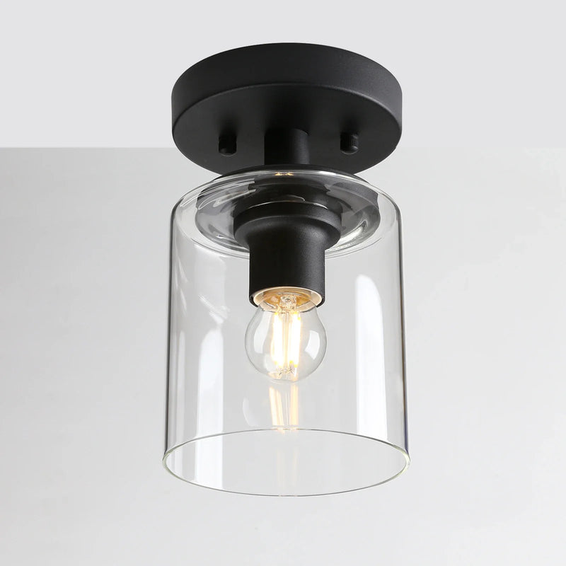 Afralia™ Permo Clear Glass Ceiling Chandelier with 5.1 inch Lampshade