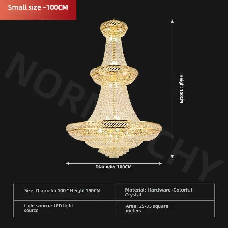 Afralia™ Luxury Crystal Living Room Chandelier - Modern LED Long Chandelier