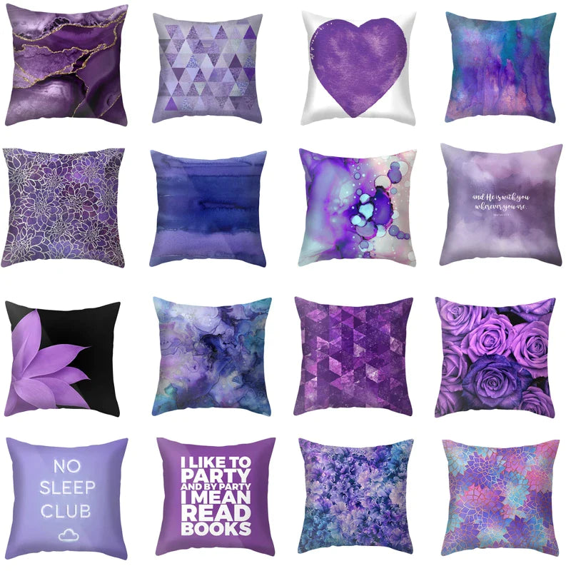 Afralia™ Blue Purple Polyester Pillow Case Throw Pillow Cover for Home Office Bedroom Sofa