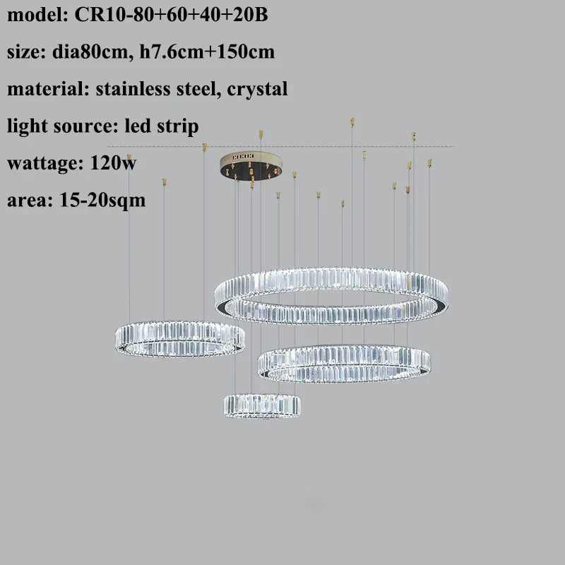 Afralia™ Modern Crystal Chandelier for Living Room Bedroom Kitchen Dining Room