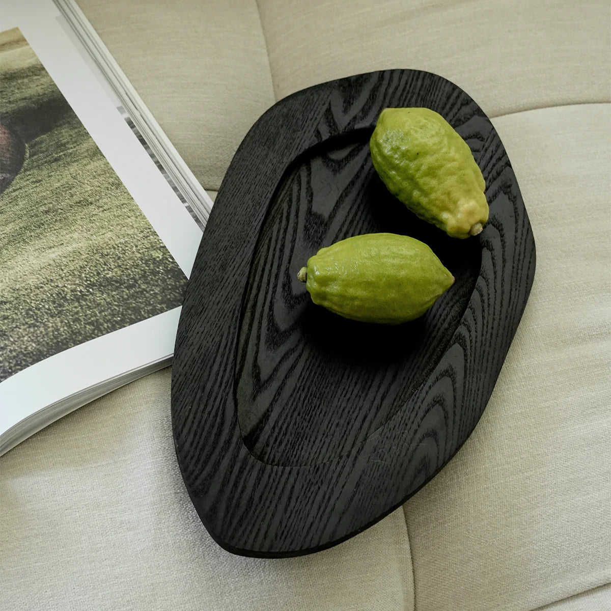 Afralia™ Vintage Solid Wood Tray for Fruit Desserts, Home Decor & Photography Props