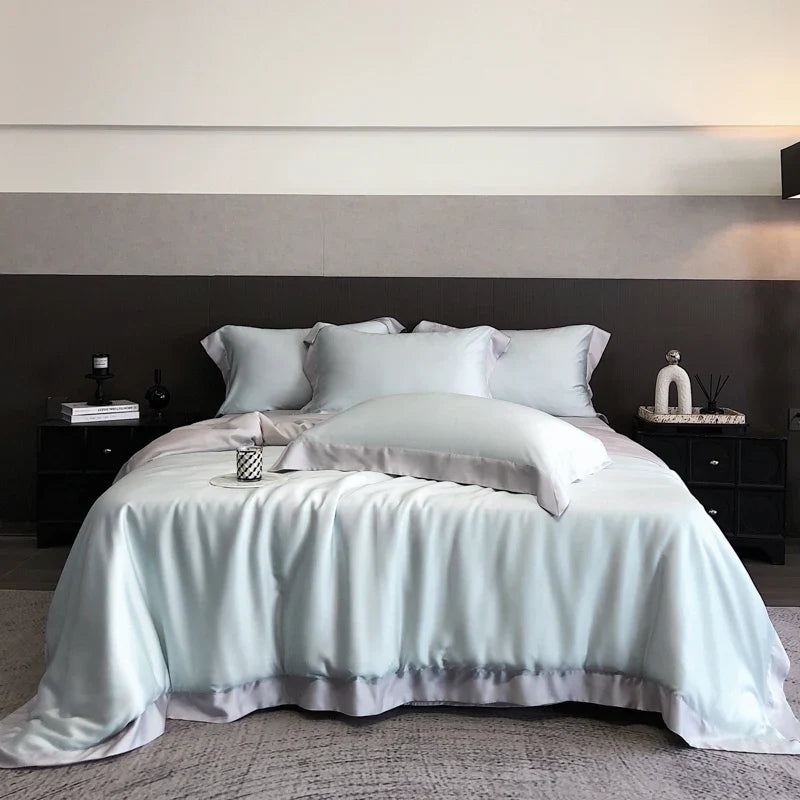 Afralia™ 600TC Lyocell Eucalyptus Fiber Bedding Set: Duvet Cover, Bed Sheet, Pillowcases