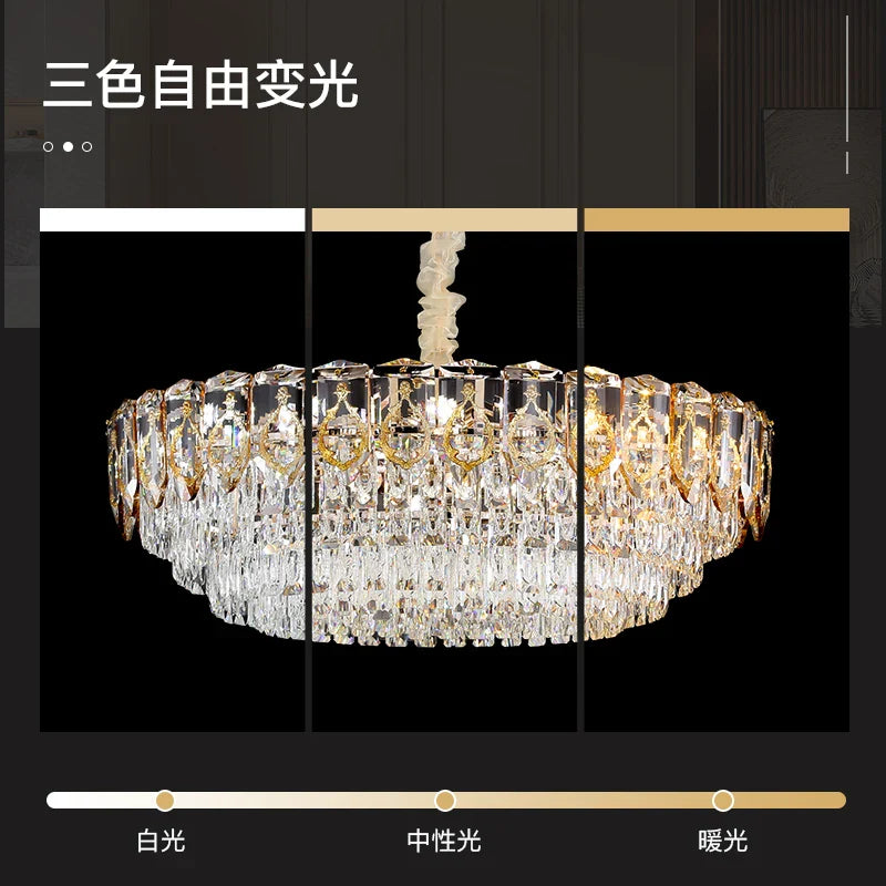 Afralia™ Crystal Chandelier: Modern Luxury Round Italian Restaurant Light