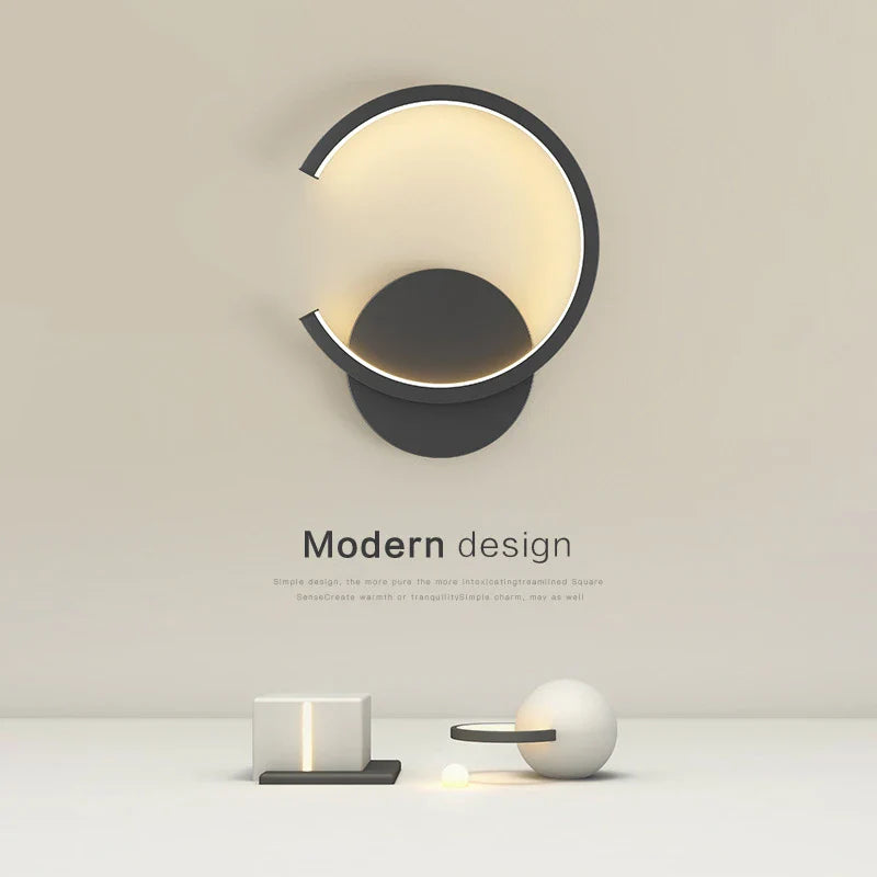 Afralia™ Nordic LED Wall Lights Modern Black White Gold Wall Lamps for Home Decor