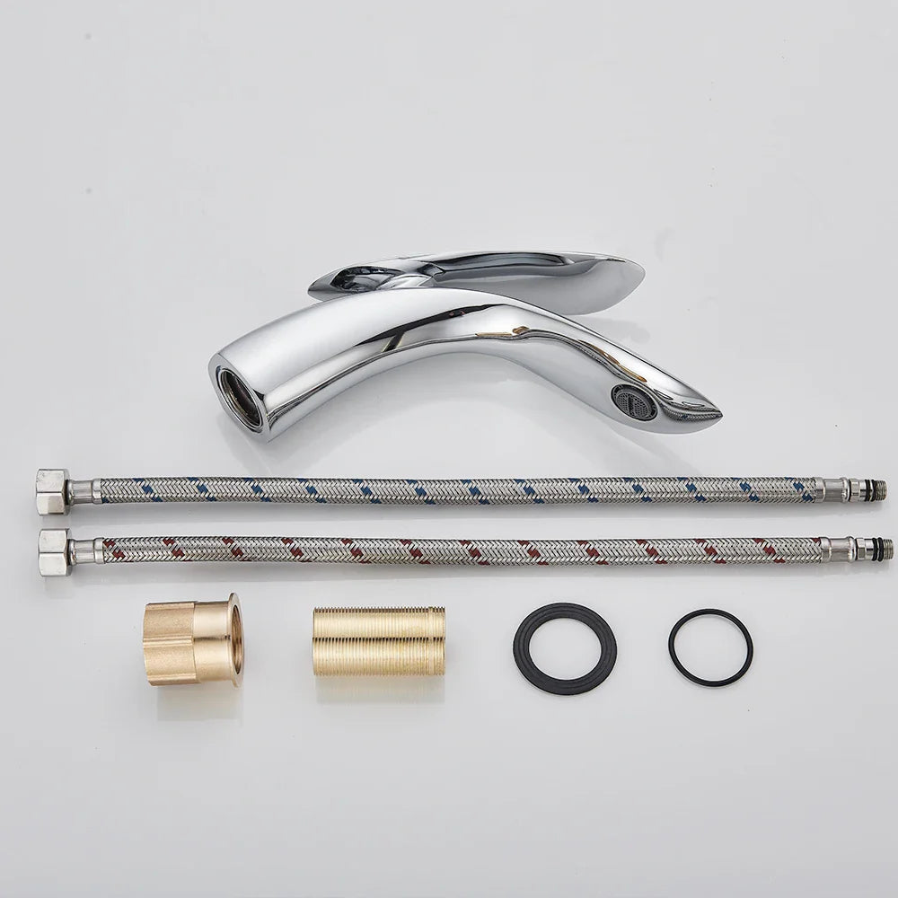 Afralia™ Brass Washbasin Faucet: Nordic Style, Light Luxury, Simple Creative Design
