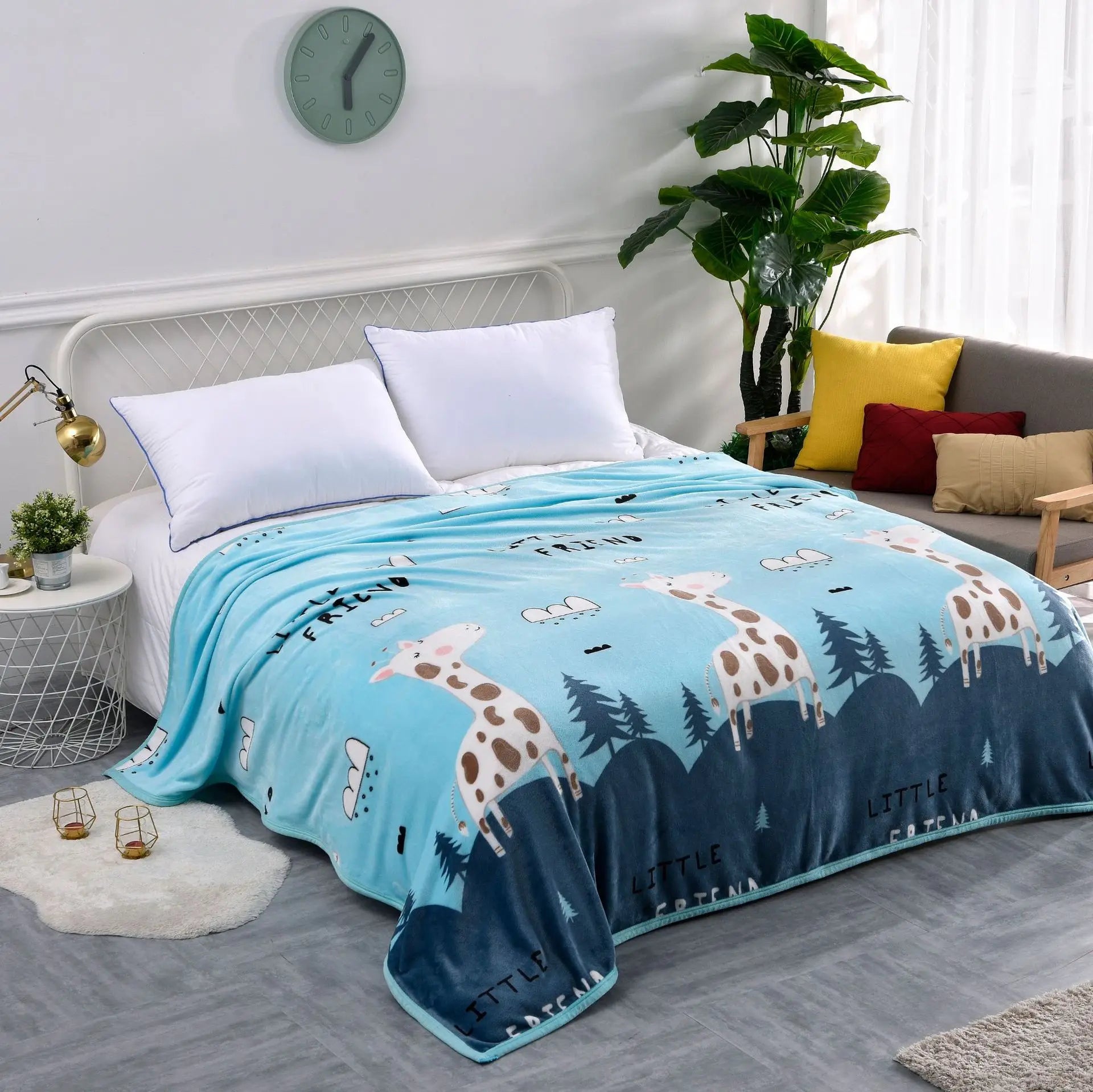 Afralia™ Nordic Printed Plush Blanket: Cozy Sofa Cover, Office Shawl, All-Season Cushion