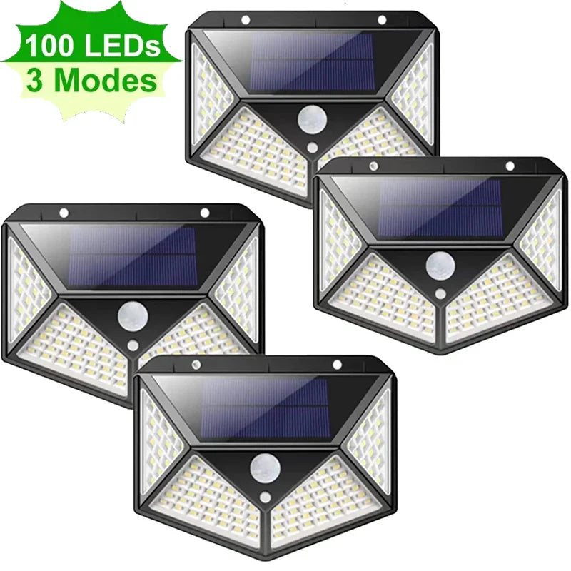 Afralia™ Solar Wall Lights 100 LED Outdoor Garden Sunlight Street Light with Motion Sensor