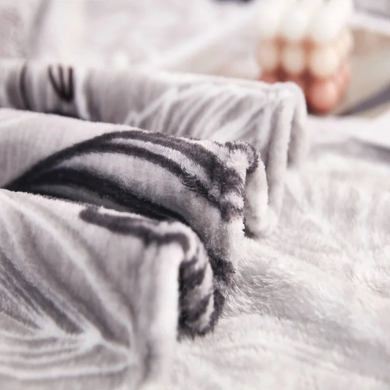 Afralia™ Nordic Printed Plush Blanket: Cozy Sofa Cover, Office Shawl, All-Season Cushion